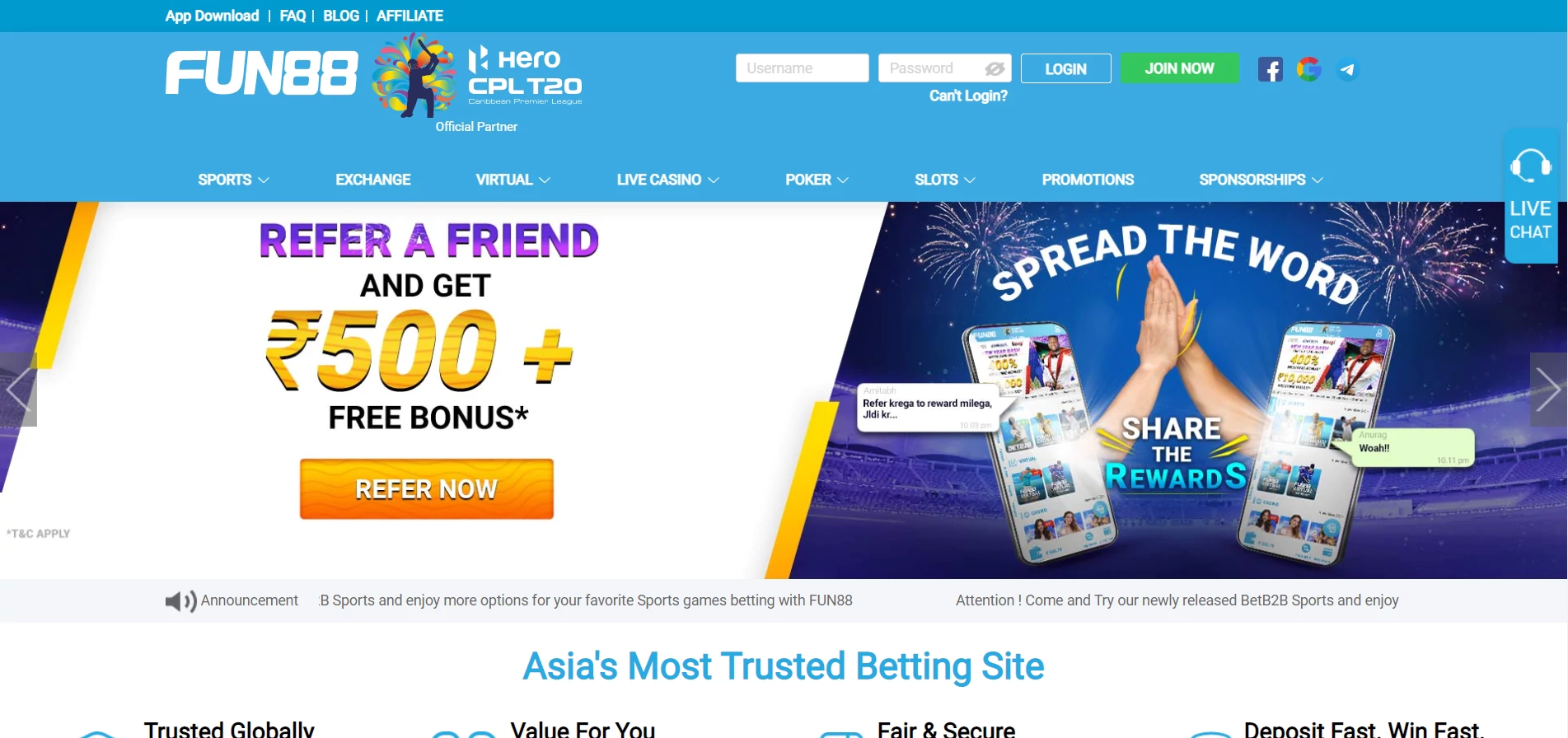 Fun88 homepage