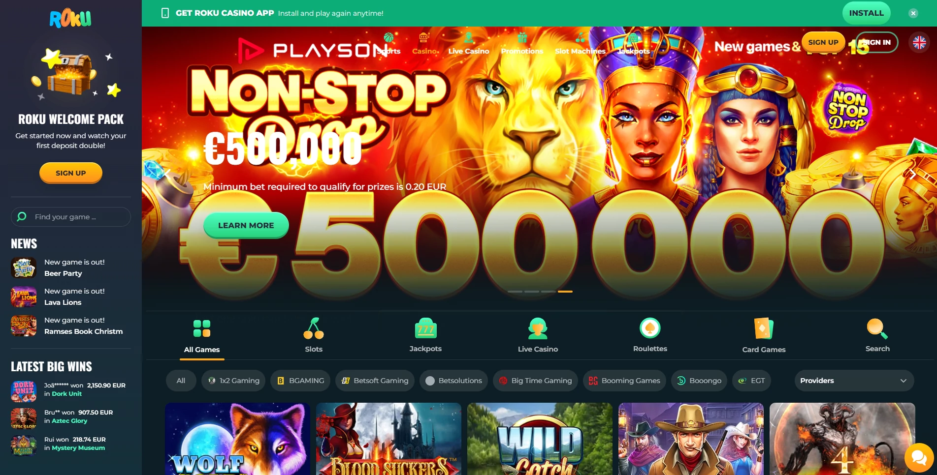 Rokubet Homepage