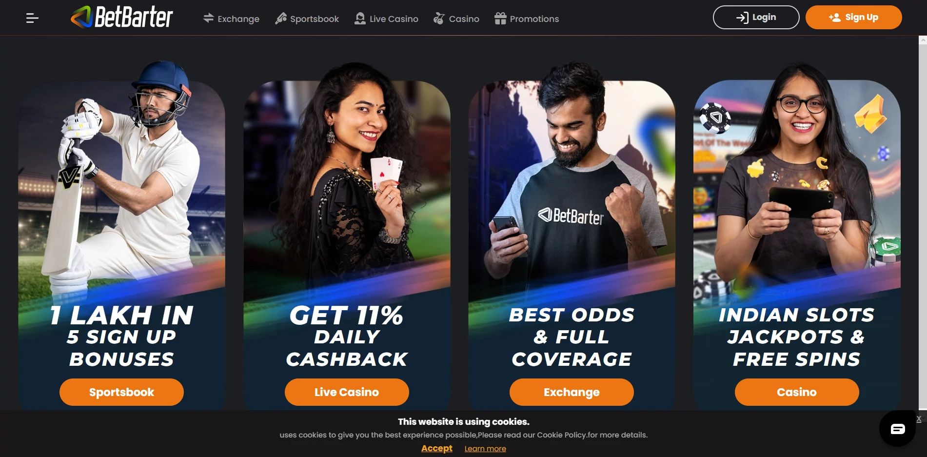 Betbarter interface
